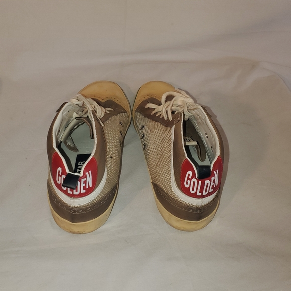 Golden Goose Men's 42/9 Mid Star Beige mesh Dove Gray Nubuck and Yellow star. - Picture 12 of 12